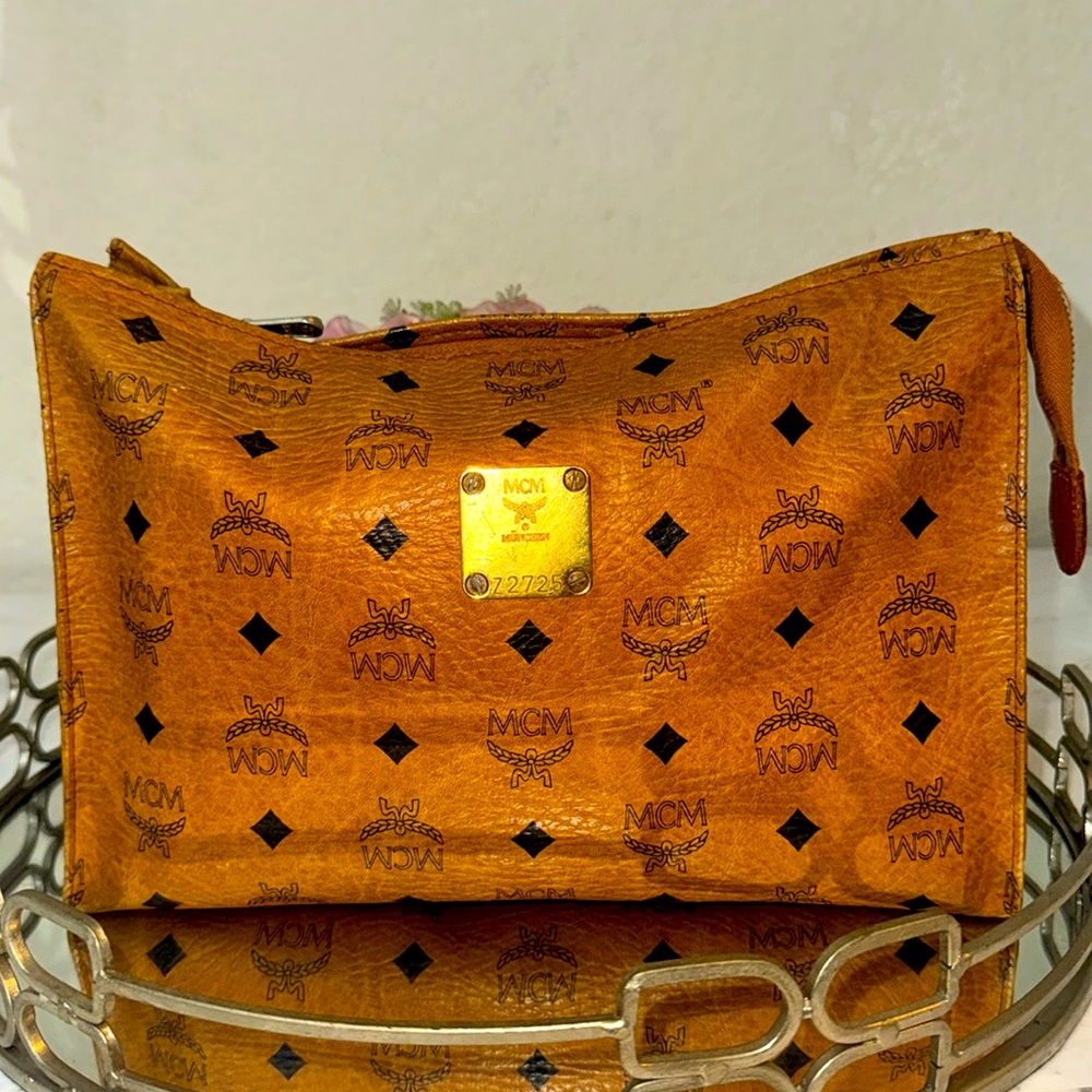 Authentic MCM leather clutch bag